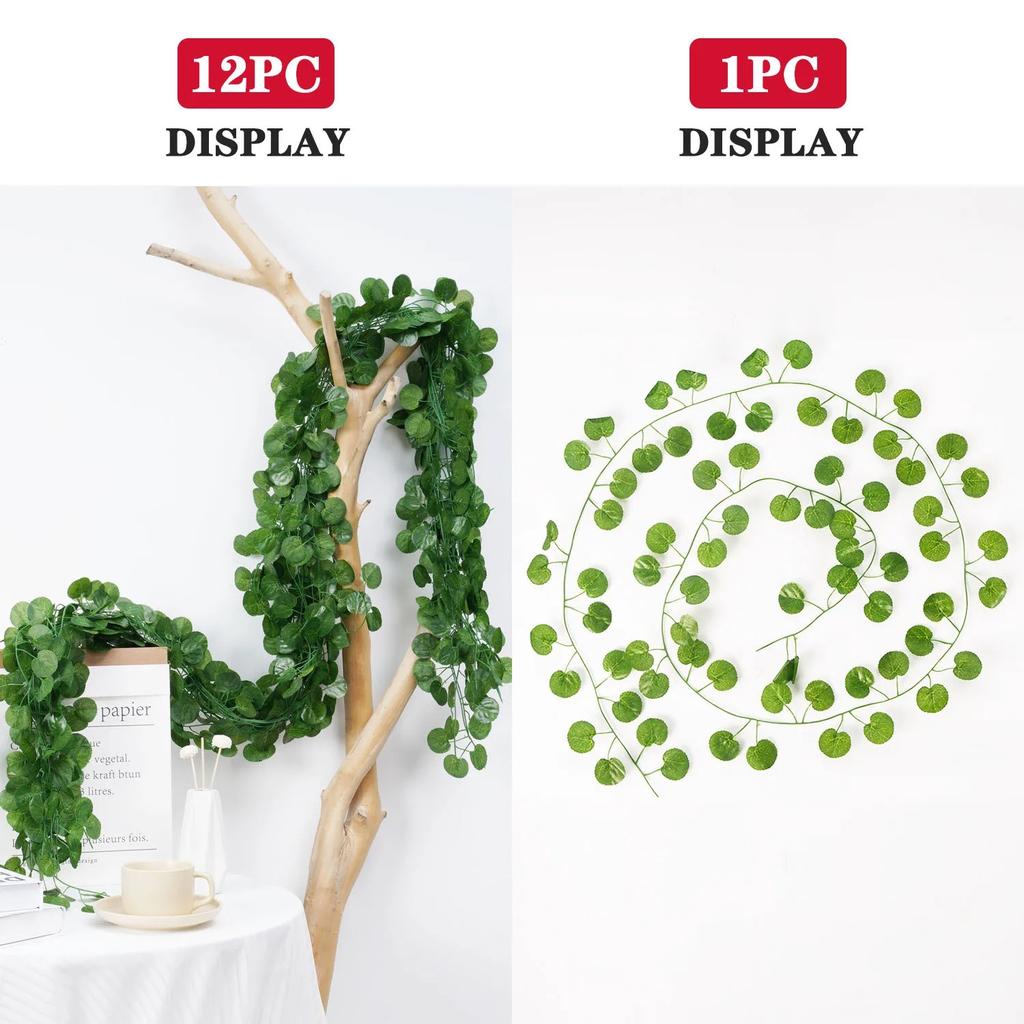 Home Decor Artificial Ivy Leaf Garland Plants Vine Fake Foliage Flowers Creeper Green 72pcs Leaf Ivy Wreath