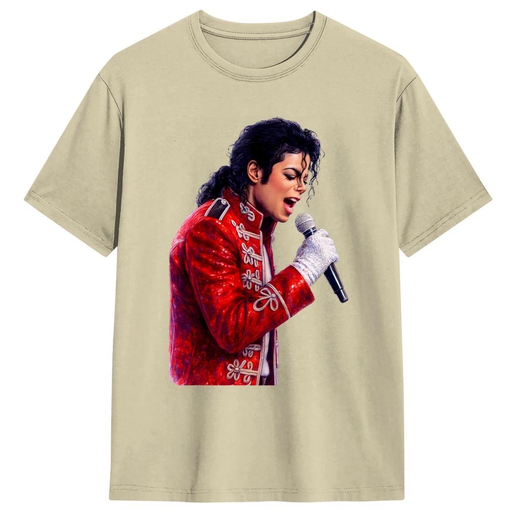 MMichael JJackson Poster TShirt Summer Leisure T Shirts 100 Cotton Crewneck Oversize Clothes Short Sleeves Y2K Casual Tshirt