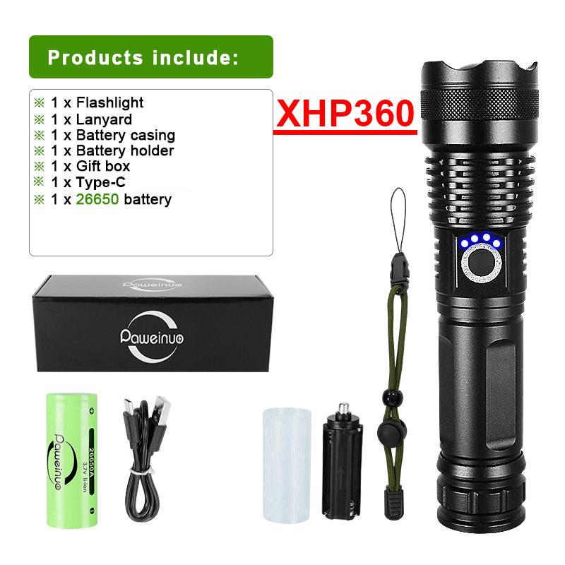 10,000 Lumens Super High Power LED Flashlight Waterproof Portable Hand Light