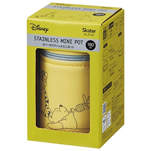 Skater Stainless Steel Soup Jar 180ml with Exclusive Pouch Winnie the Pooh Relax KLJFV2-A