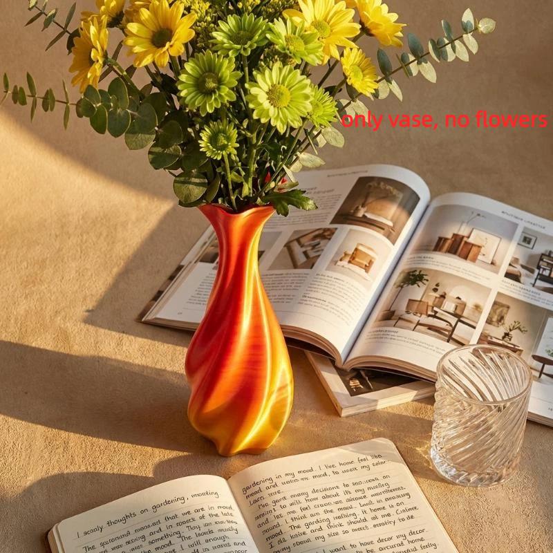 3D Printed Gradient Flower Vase Unique Twisted Design Modern Vase for Living Room Coffee Table Floral Arrangement Decor