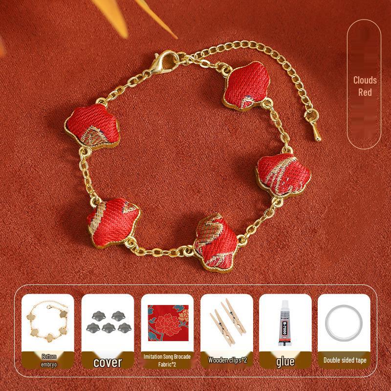 Qixi Festival DIY Brocade Hair Clip & Brooch Material Pack Hairpin Accessories.