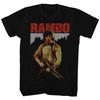 Rambo First Blood John Rambo Zeichen Maschinengewehr Herren T-Shirt 80er Jahre Film Merch