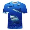 Novelty Ferocious Animal Shark 3d Printing Men's Women's Children's T-shirt Harajuku Style Summer Sports Breathable Light Top