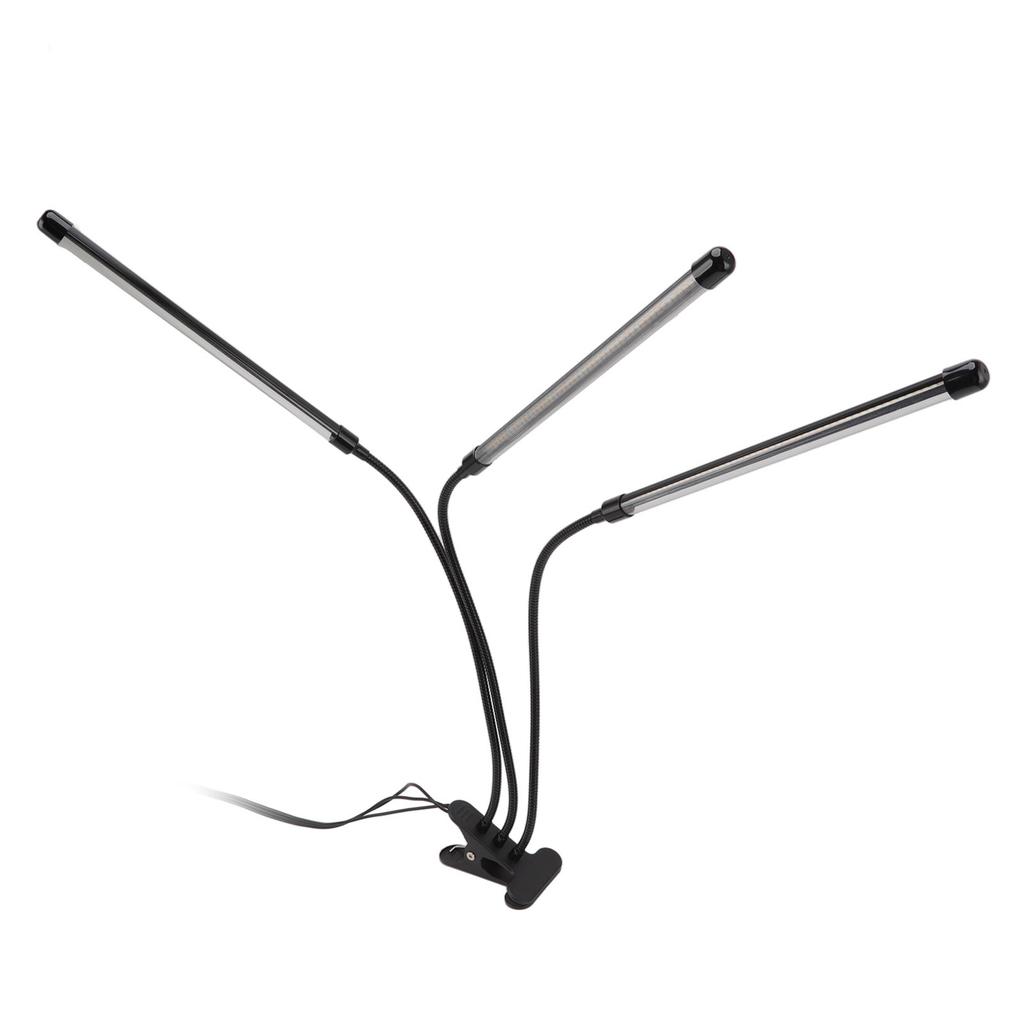 3 Head Clip Plant Light Full Spectrum Red White Warm Light 10 Level Dimmable USB LED Plant Growing