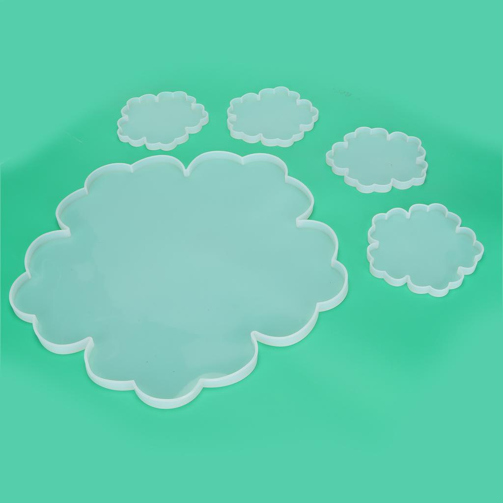 Flower Coaster Resin Molds Pieces Coaster Silicone Resin Molds Set for Home Decoration