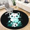 1pc Ghost Cat Office Round Area Rug, Indoor Mat Suitable For Office, Under Office Chairs Bedroom Living Room Home Decor, Room Deco