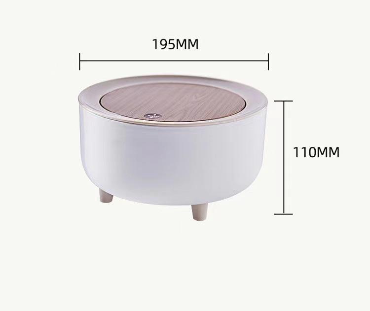 Japanese-Inspired Imitation Wood Grain Trash Can with Lid - Nordic Press Type, Light Luxury Design for Bathroom