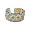 Gold Hollow Pattern Retro Open Ring High Sense Medieval Two-Color Classical Court Style Zircon Ring