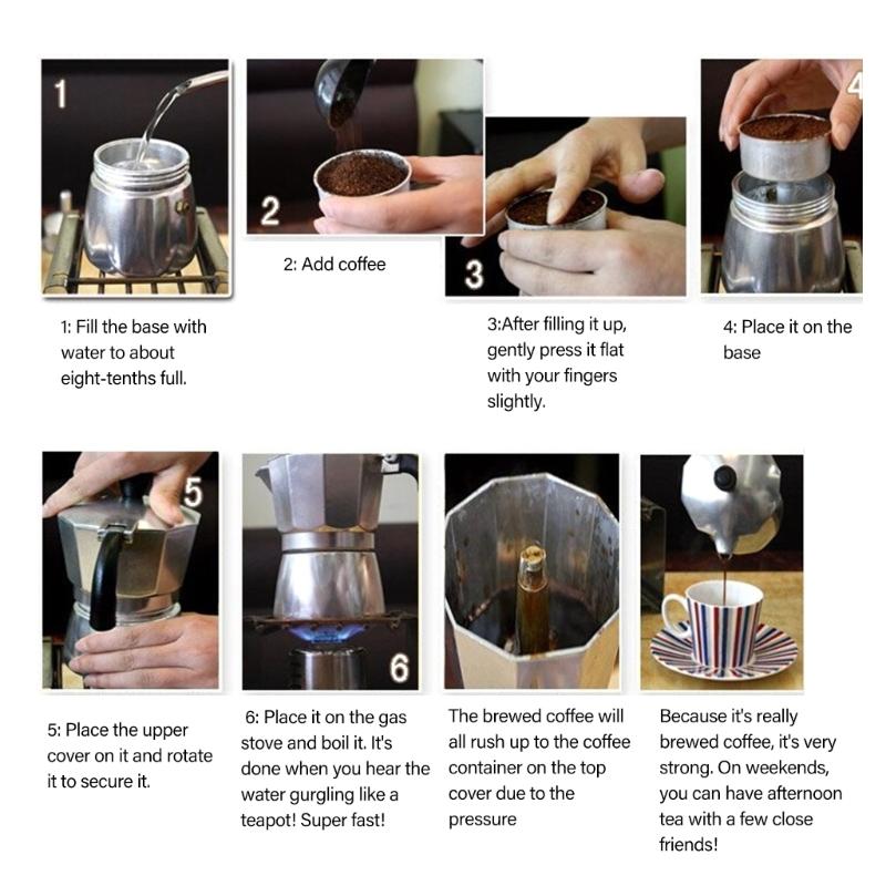 Italian Style Steam Pressure Coffee Maker 300ml Stainless Steel Electric Percolator Portable Espresso Brewing Machine