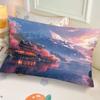 Ins-Style Ink Landscape Dormitory Pillow,Bedside Bedroom Pillow Gift,Nap Creative Living Room Sofa Cushion