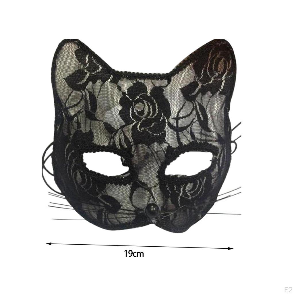 cat Masquerade Mask ,Lace Masks ,Half Face Cover Fancy Dress for Costume, Cosplay ,Party Favor