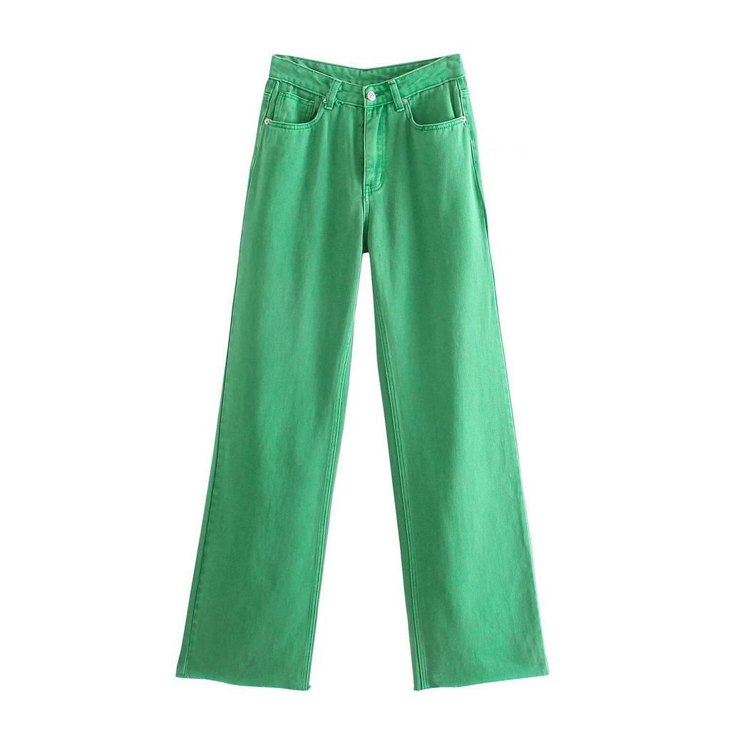European & American French Design Women's High-Waisted Colored Straight-Leg Jeans - Versatile, Casual, Elegant