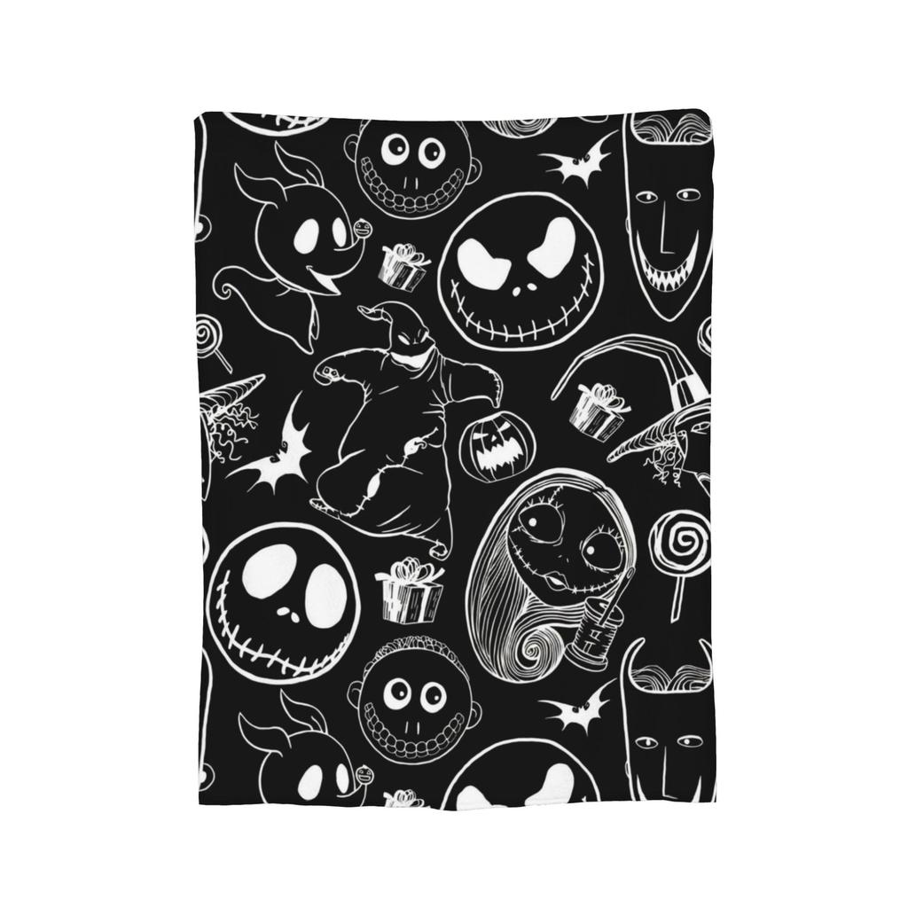 The Nightmare Before Christmas Flannel Blanket Jack And Sally Throw Blankets for Bed Sofa Couch 200x150cm Rug Piece,