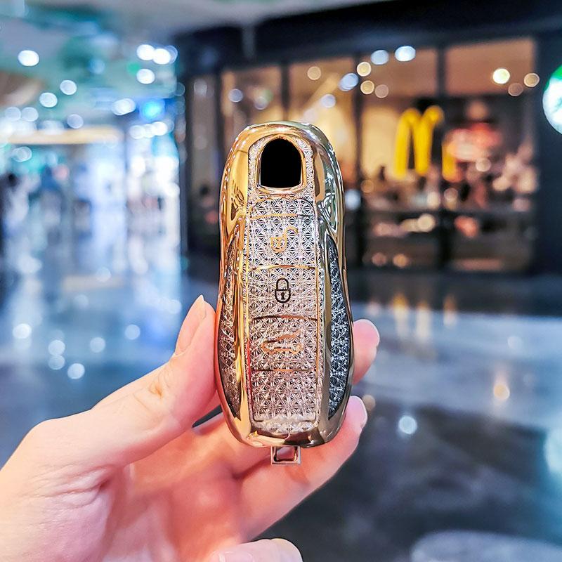AABKT1 Car key case cover shell for Porsche Cayenne Panamera Macan taycan 911 718 macan car key bag cars accessories key accessories