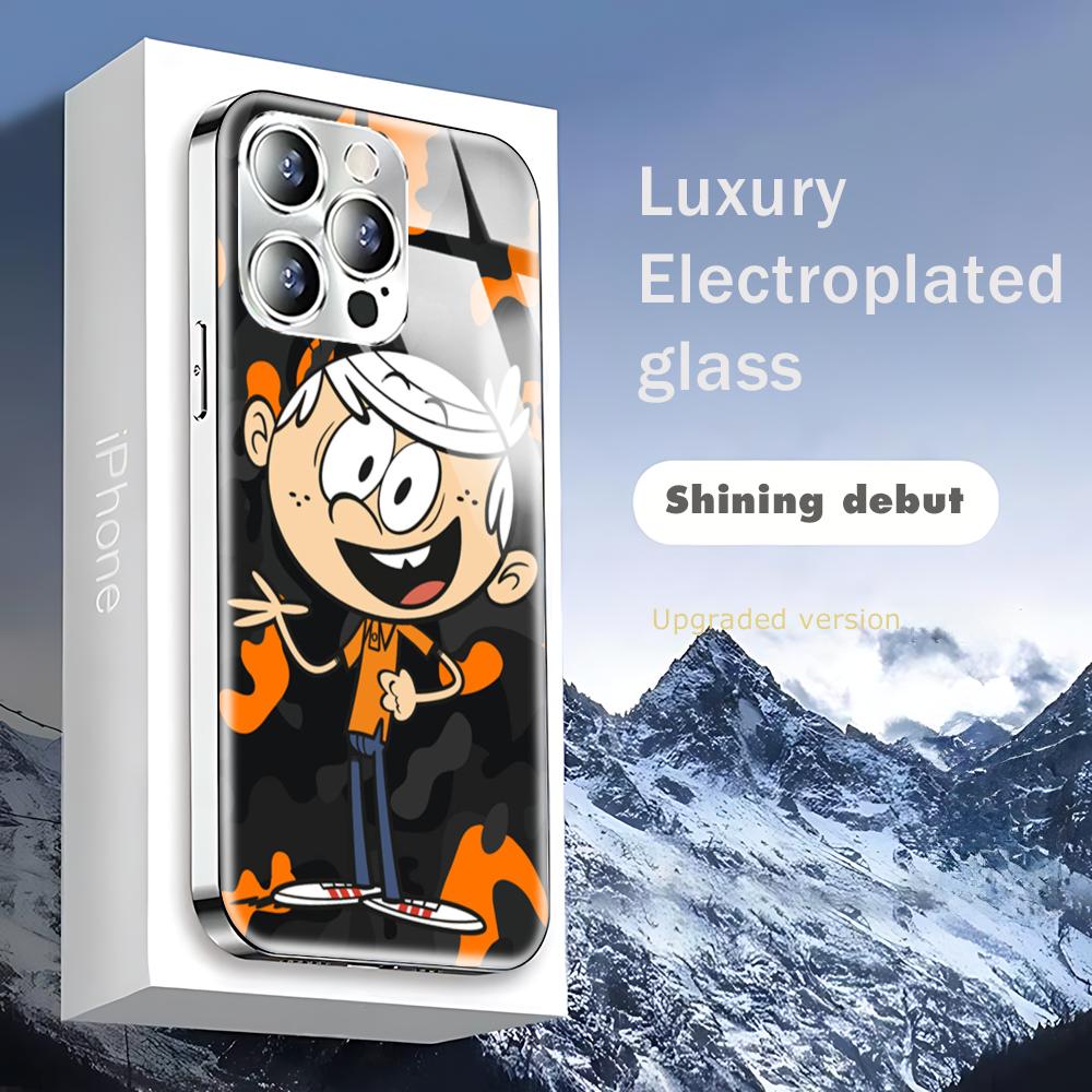 

Loud House Movie Lincoln Loud Phone Case For iphone 17 16 15 14 13 12 Pro Plus Max New Electroplated glass Case iPhone 15