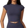 High Strength Small Fly Sleeve Running Fitness Short Sleeved Sports T-Shirt For Women, Tight Fitting Quick Drying Yoga Top For Women