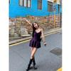 Pure desire Spice Girl waist slim fit slender collar suspender dress female French Spice Girl temperament irregular short skirt