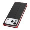 For iPhone 17 Pro Wallet Case Genuine Cow Leather Phone Cover Litchi Texture