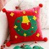 Embroidered Throw Pillow Case Removable Washable Sofa Cushion Cover Christmas Themed Pillowcase Home Decoration