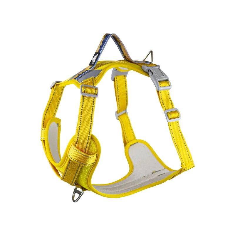 

Шлейка для собак без тяги для средних и больших собак, светоотражающий жилет с ручкой, шлейки для ошейника для щенков, аксессуары для прогулок на открытом воздухе S жёлтый