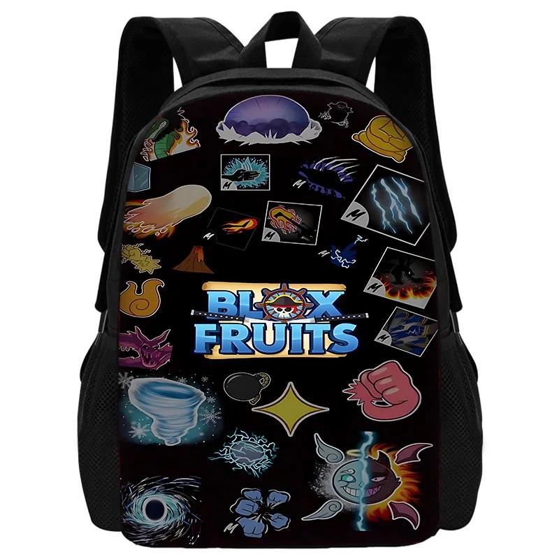 Cartoon Blox Fruits Kinder Schulrucksack mit Umhängetasche Federmäppchen Schultaschen für Jungen Mädchen Bestes Geschenk