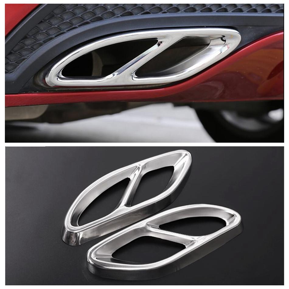 

Car Rear Tail Exhaust Tip Pipe Protection Cover Trim Accessories For Mercedes Benz GLE Class W166 & Coupe C292 2015 2016 2017 Silver Style
