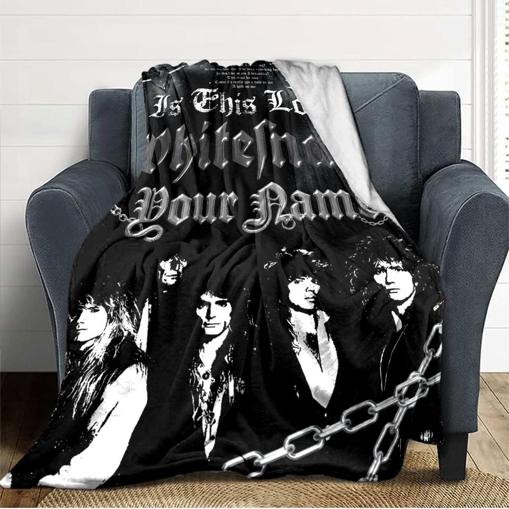 Name Custom WHITESNAKE Print Flannel Blanket High Quality Warm Comfortable Cover for All Seasons Perfect for Gifts Home Decor