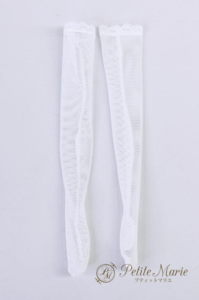 [Petite Marie] 13 DD Compatible, Sheer and Soft Tulle Lace Knee-High Socks, White, 60cm Doll, BJD Doll Clothes [Petite Marie] [No.0216]