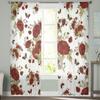 Roses And Butterflies Sheer Curtains For Living Room Window Transparent Voile Tulle Curtain Bedroom Drapes