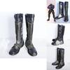 Overwatch Soldier 76 Cosplay Shoes Durable Black Pu Leather Boots Custom Fit