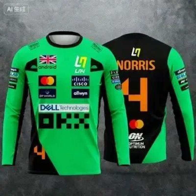 Kids Men's Motorsport Racing Long Sleeve T-Shirts Piastri Norris Number 81 4 Print Fan Tops for Racing Season