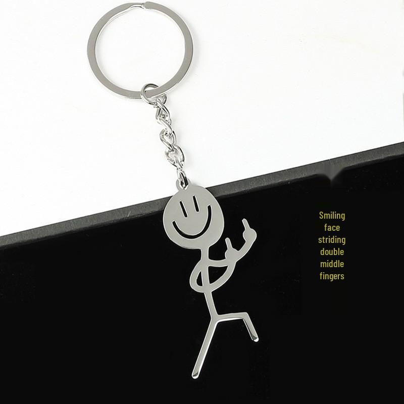 Ekskluzywne Stal nierdzewna Graffiti Postać z patyków Para Breloki Wisiorki, Duży Rozmiar