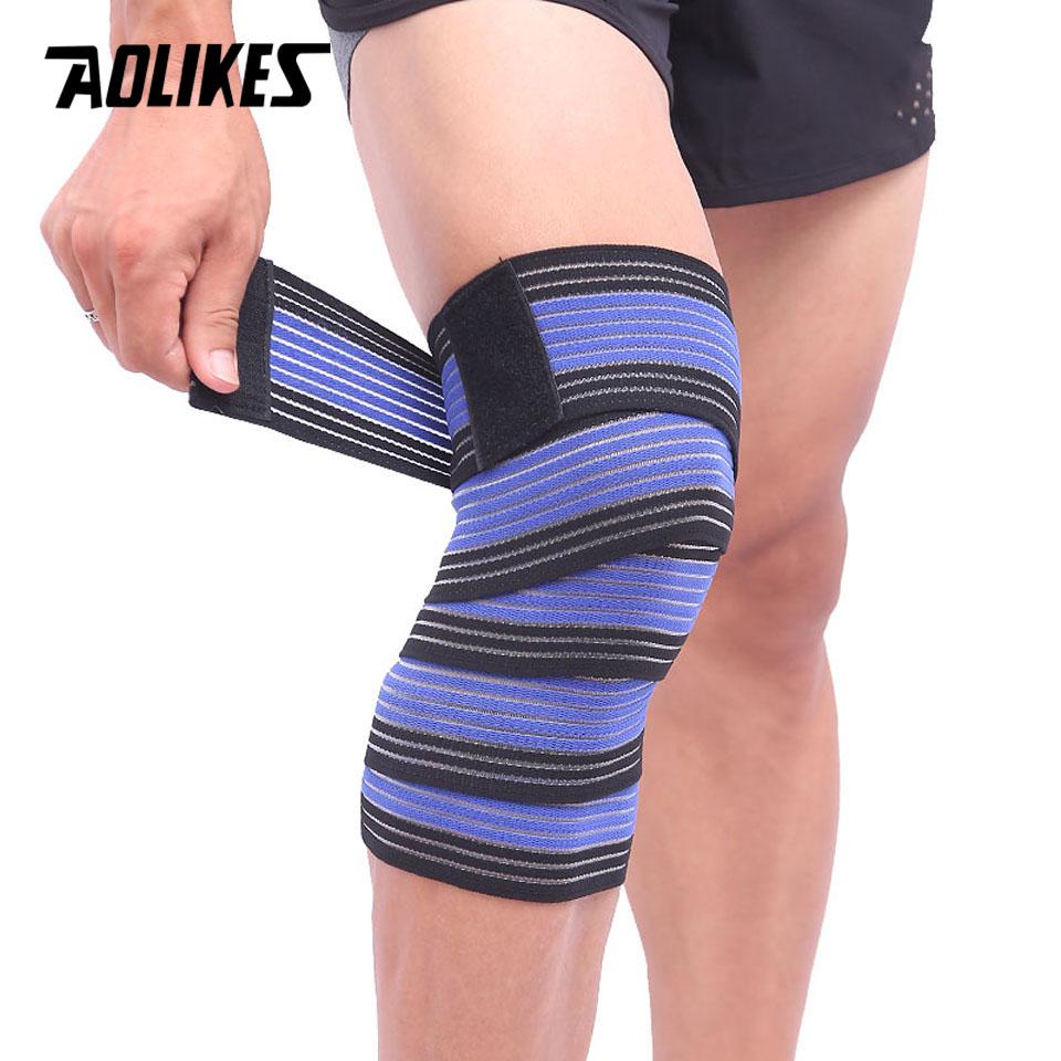 Aolikes Elastic Bandage Tape Knee Support Strap Shin Guard Compression Protector For Ankle Leg Wrist Wrap Sports