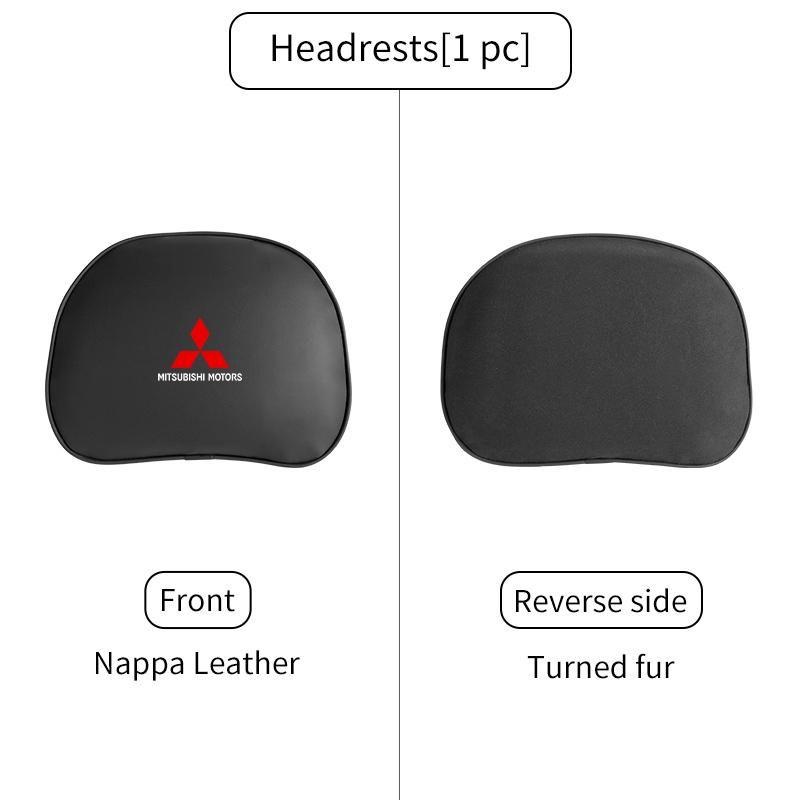 

For Mitsubishi Car Leather Headrest Neck Support Seat Waist Cushion Pillow Auto Accessories Outlander Pajero Sport Lancer EX ASX