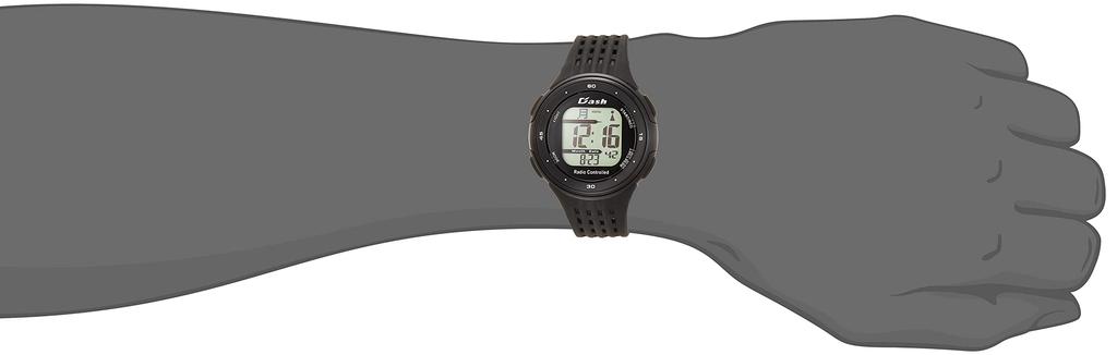 ALIAS Digital Watch with Dash Urethane Black ADWW18105RC-11 Men's Radio-Controlled Function, Waterproof, Multi-Function, Backlight, Strap,