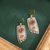 Bohemian Metal Engraved Drop Earrings for Women - Unique Lrregular Shape and Simple Design - Perfect Cartilage Piercing Jewelry