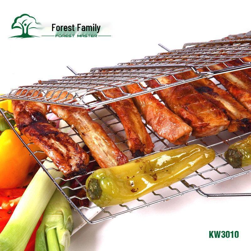 Detachable Stainless Steel BBQ Grill Net & Clamp