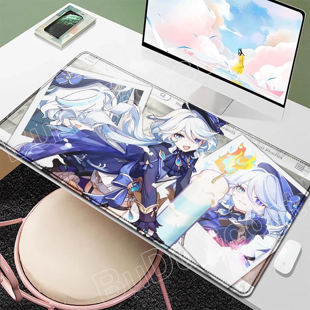 

Новые обои Игрок Genshin Furina Коврик для мыши Аниме Игровой коврик для мыши HD Печать Настольные коврики Резиновый настольный коврик XXL Коврики для стола 600x300x2mm