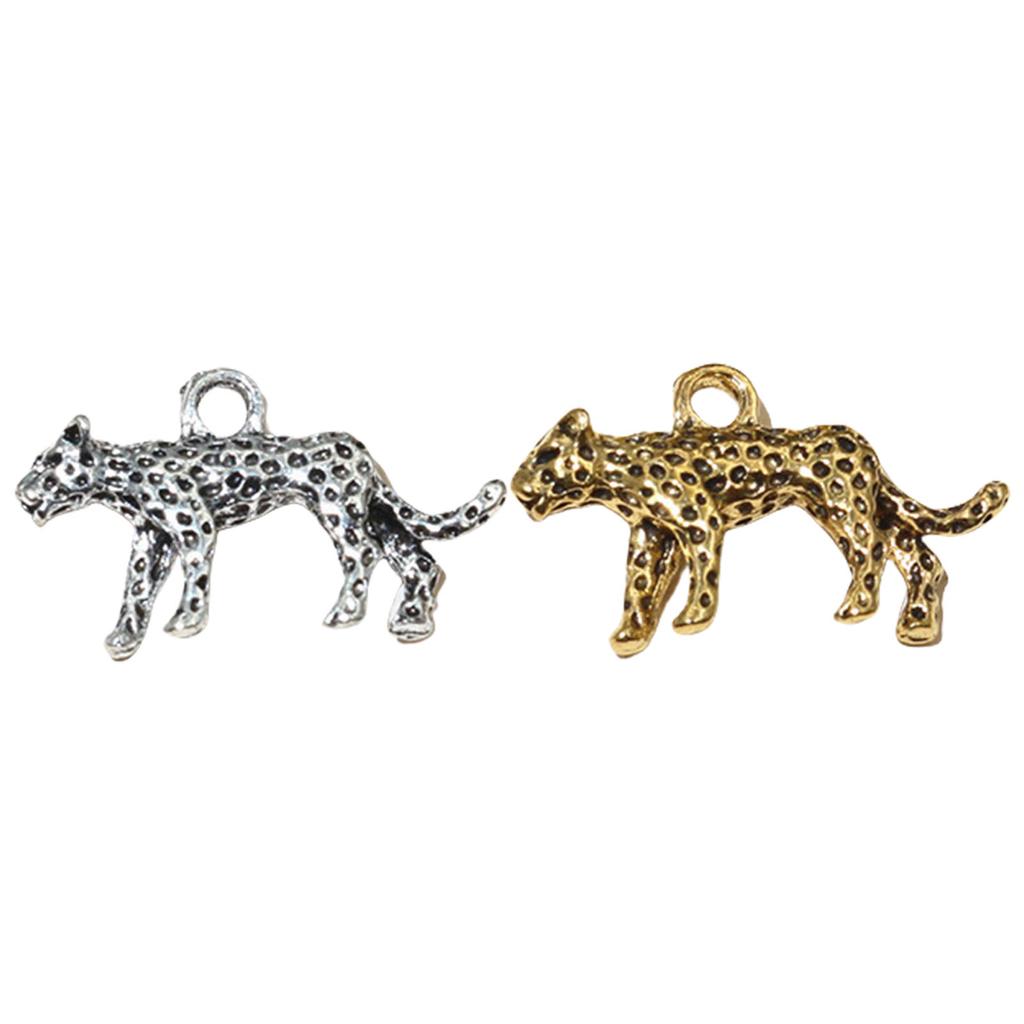 Pack of 20 Alloy Leopard Pendants for Creative DIY Jewelry Projects and Accessories Animal Charm Necklaces Supplies