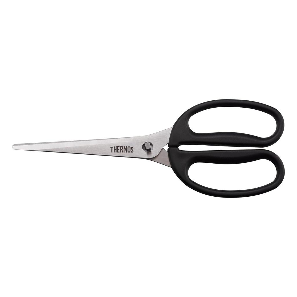 Thermos Kitchen Scissors, Straight Blade, Black, Detachable, Dishwasher Safe, Japanese-made Blade for Sharp Cutting, Blade Tips Lift to Prevent