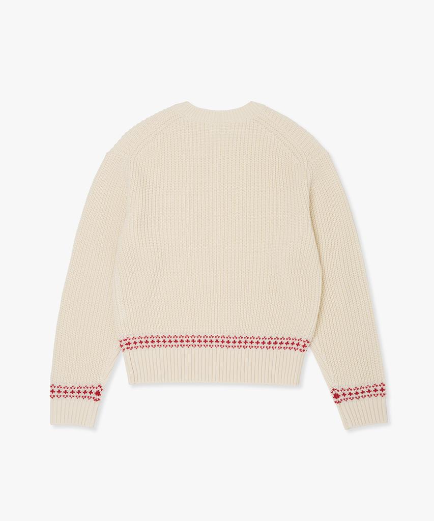 PLAC WOMEN Pocket Detail Contrast Pullover Ivory