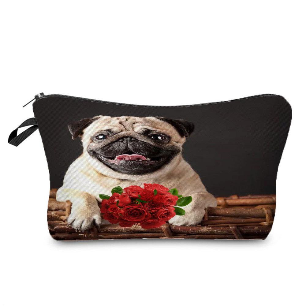 Women Dog Print Cosmetic Bag Toiletries Organize Travel Storage Case 6698 KTB