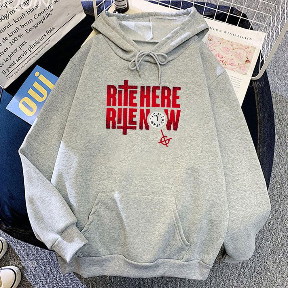 Rite Here Rite Now Letter Printing Hoodies Ghost Rock Band Sweatshirt Streetwear Comfortable Pullovers Men Hoodie