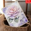 DIY Frameless Pearl Art Painting Kit Elegant Purple Flower Bloom 3D Bead Canvas Handmade Craft for Adults Wall Decoration Gift