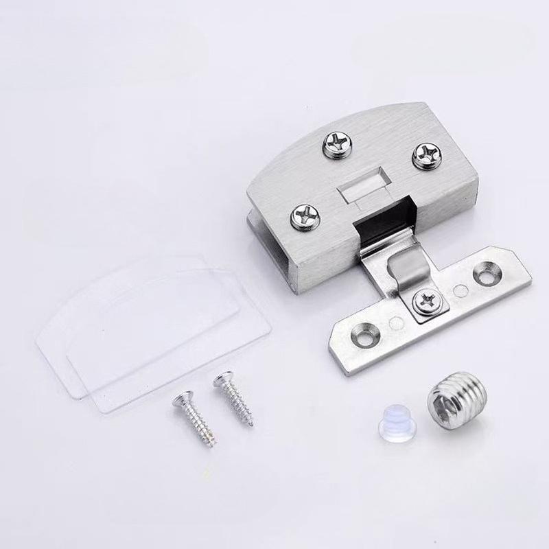 1 Pcs Cake Cabinet Glass Hinge High Quality Punch-free Wine Cabinet Cabinet Glass Hinge Furniture Hardware Accessories