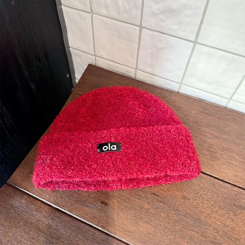 Warm Knitted Hat for Women Korean Version Fashionable Letter Stitched Logo Cold Proof Woolen Hat Face Shaping Small Ear Protection Hat