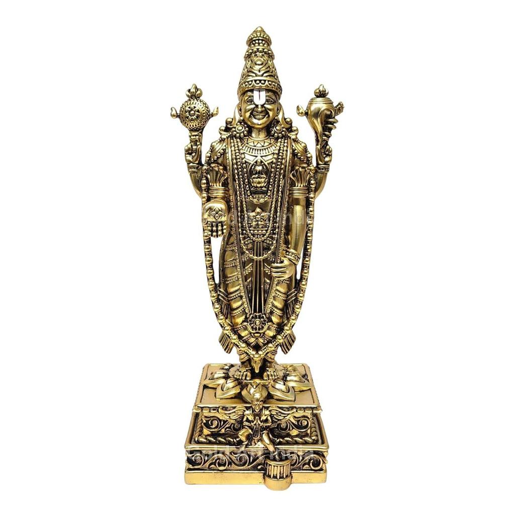 Lord Tirupati Balaji Idol with Garuda Murti for Mandir Pooja Room Lord Vishnu Shree Venkateswara Swamy Srinivasa Statue God Balaji Home Decor