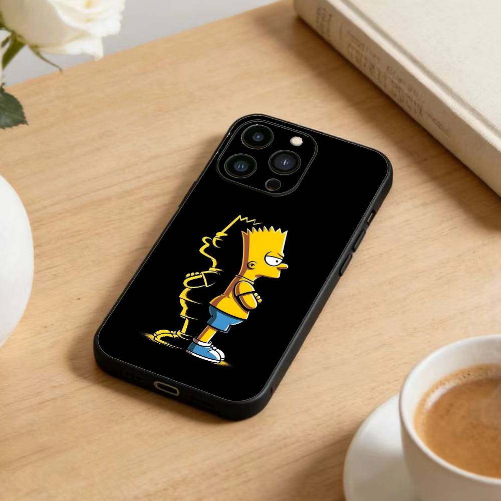 Anime T-The S-Simpsons-s  Phone Case For iPhone 17 16 15 14 13 12 Max Plus Silicone Black Cover