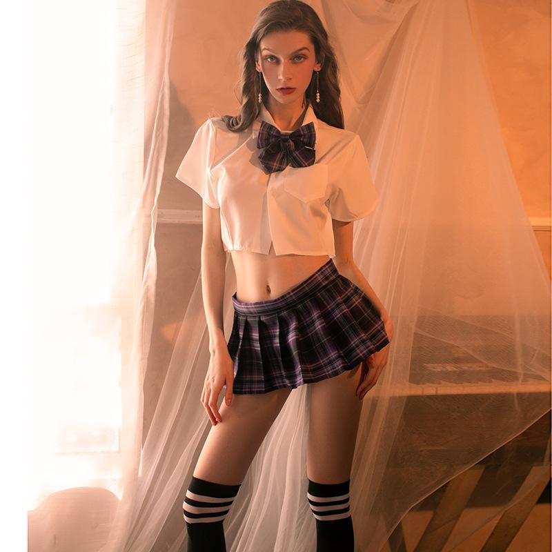 Sexy lingerie student dress sexy jk uniform seduction hot pleated skirt cosplay suit